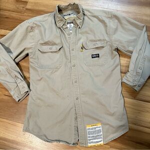 Berne FR Workwear Khaki Button Down Shirt